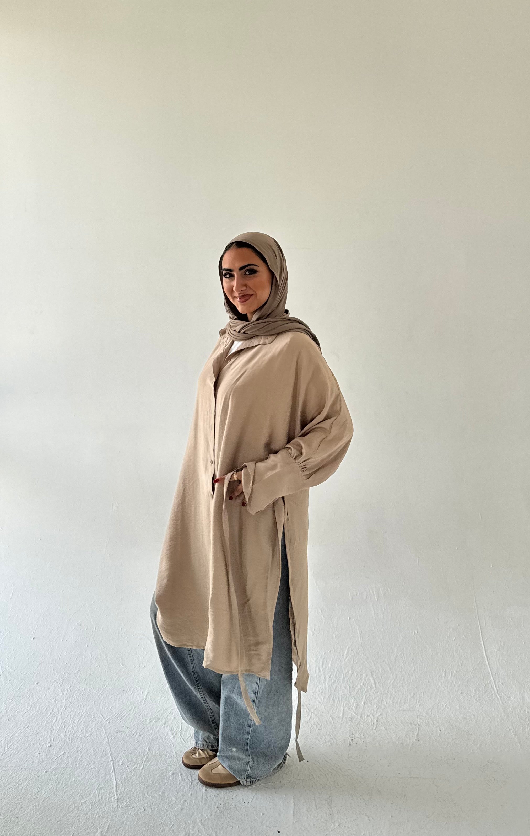 Linen long shirt