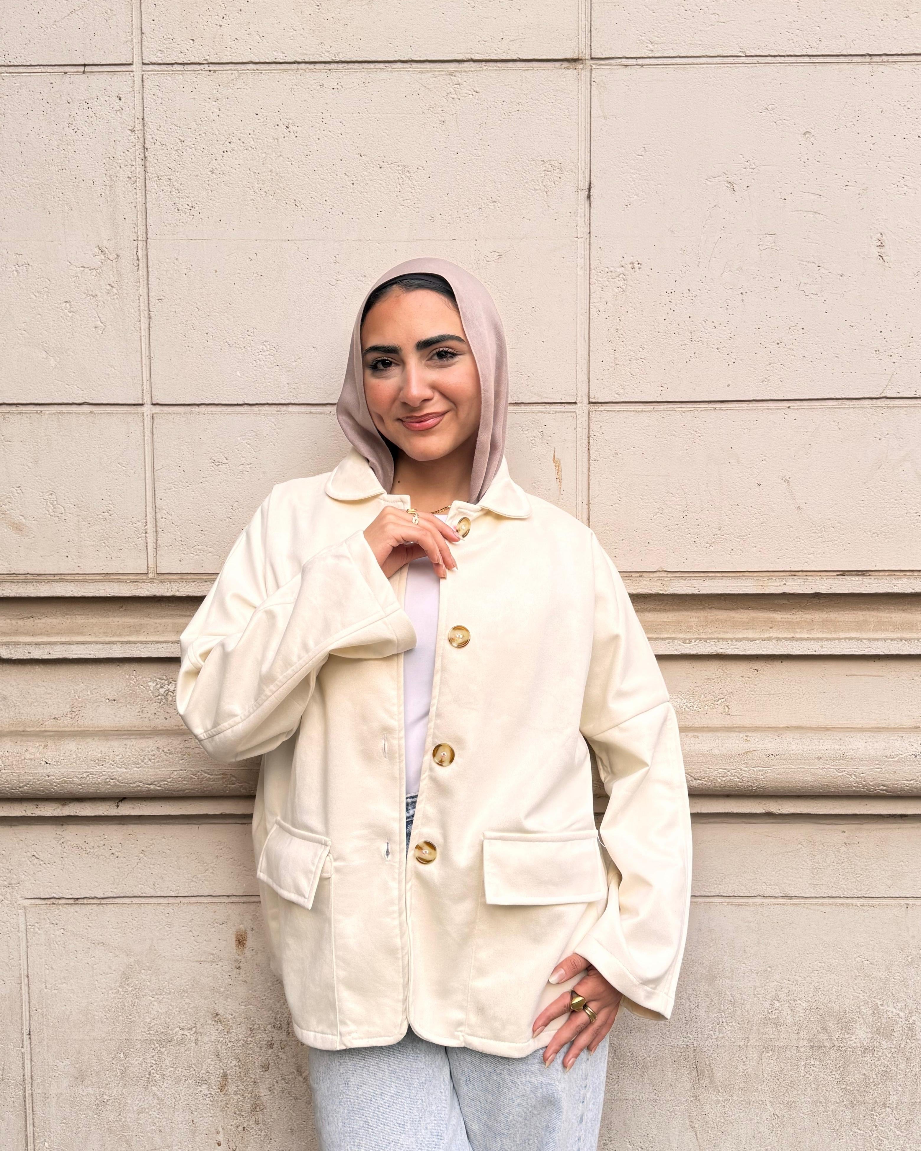 Suede Jacket - offwhite