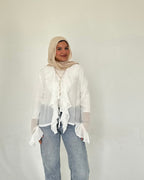 Ruffle Chiffon Blouse – Short Fit