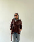 Wrap Blouse - brown