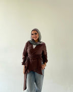 Wrap Blouse - brown