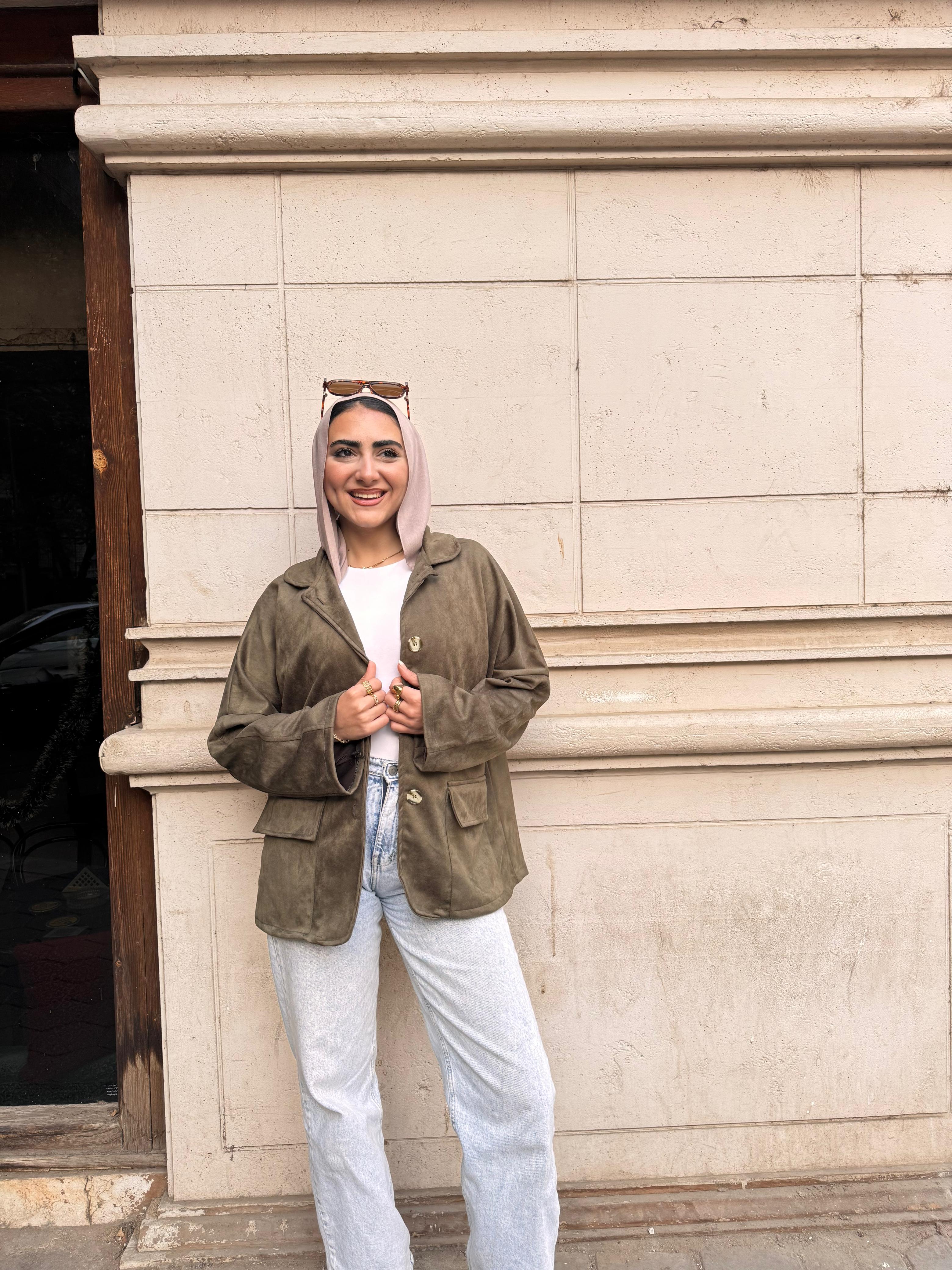Suede Jacket - Olive