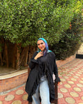 Ruffle Chiffon Blouse Black – Long Fit