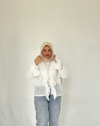 Ruffle Chiffon Blouse – Short Fit