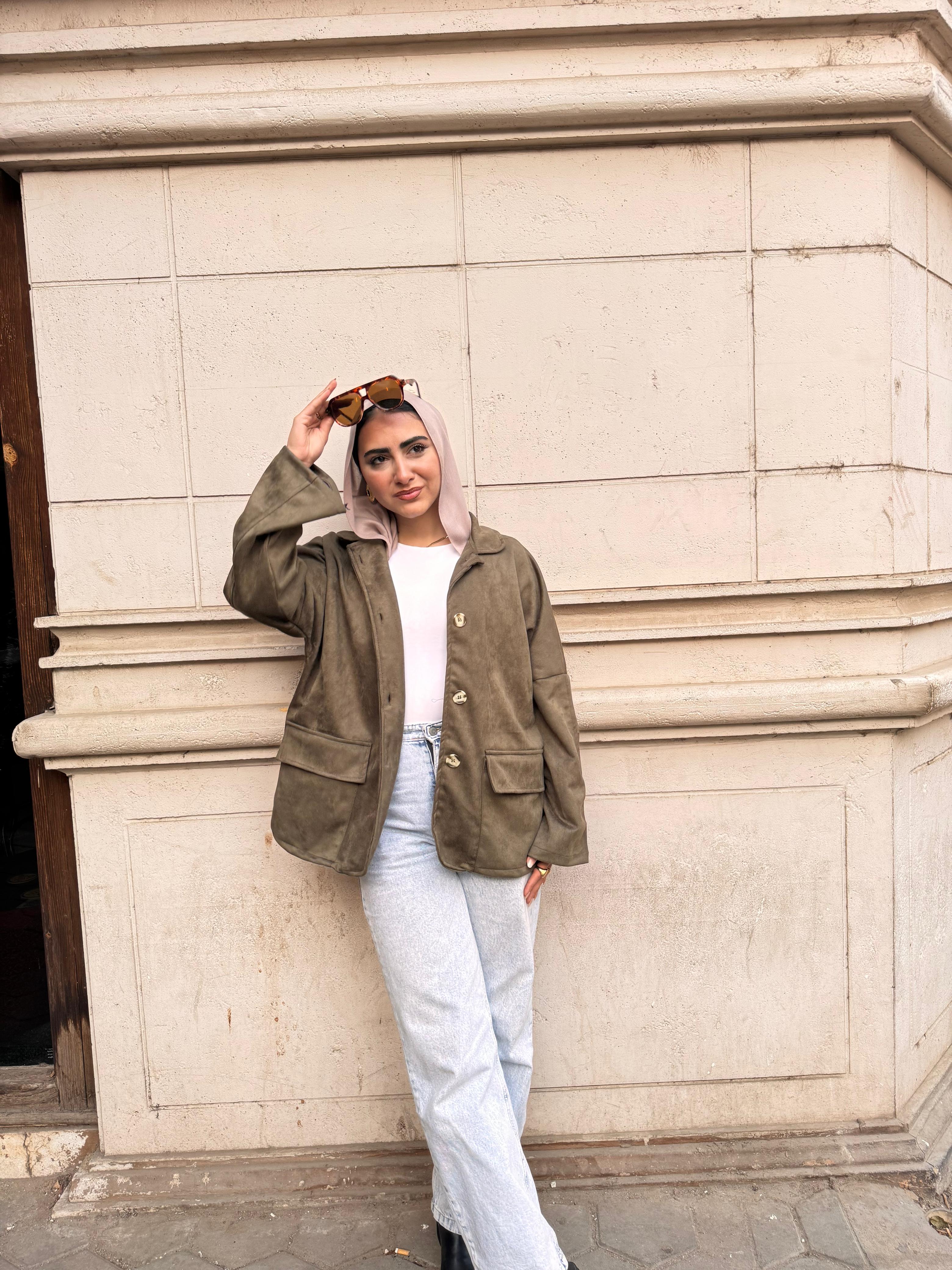 Suede Jacket - Olive