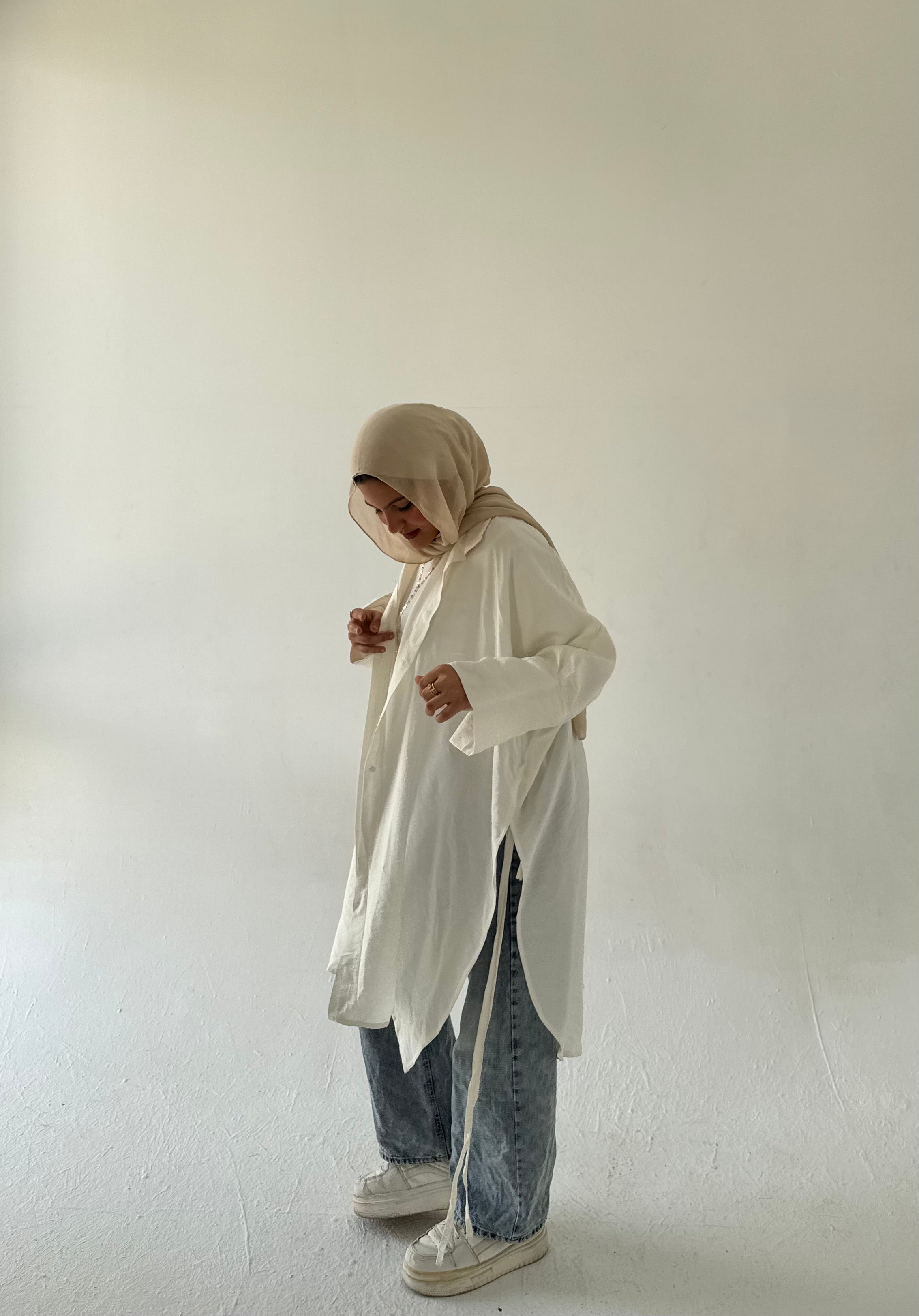 Linen long shirt