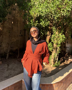 Wrap Blouse - Rust Orange