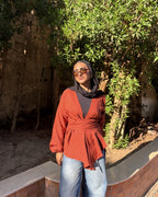 Wrap Blouse - Rust Orange